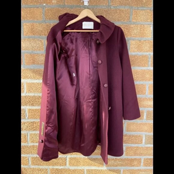 Fleurette Loro Piana Wool burgendy coat size 10 Fleurette Loro Piana Fleurette - Picture 7 of 11